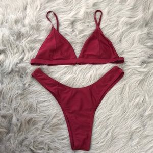 Burgundy bikini